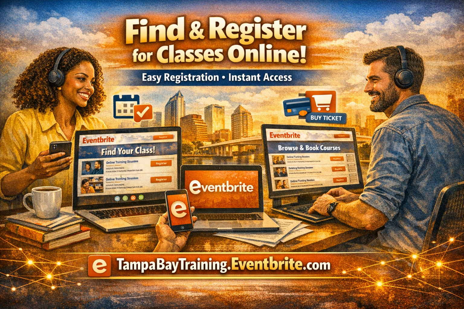 Tampa Bay Training open enrollment classes available for online registration through Eventbrite