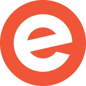 Eventbrite logo with white lowercase 'e' in orange circle