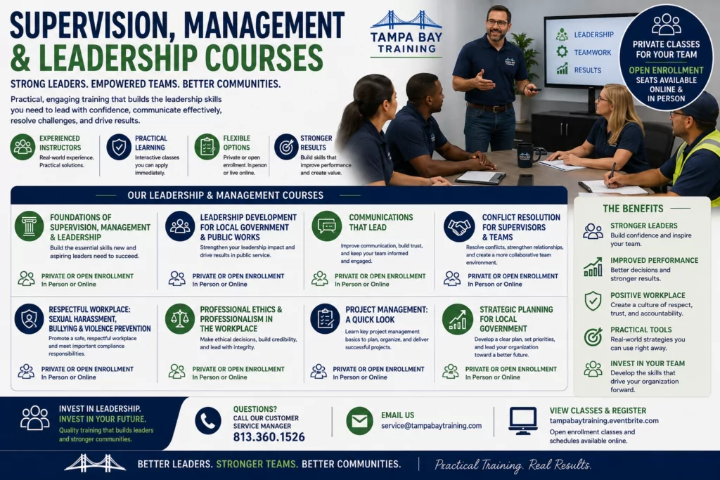 Tampa Bay Training leadership development class for workplace supervisors and managers